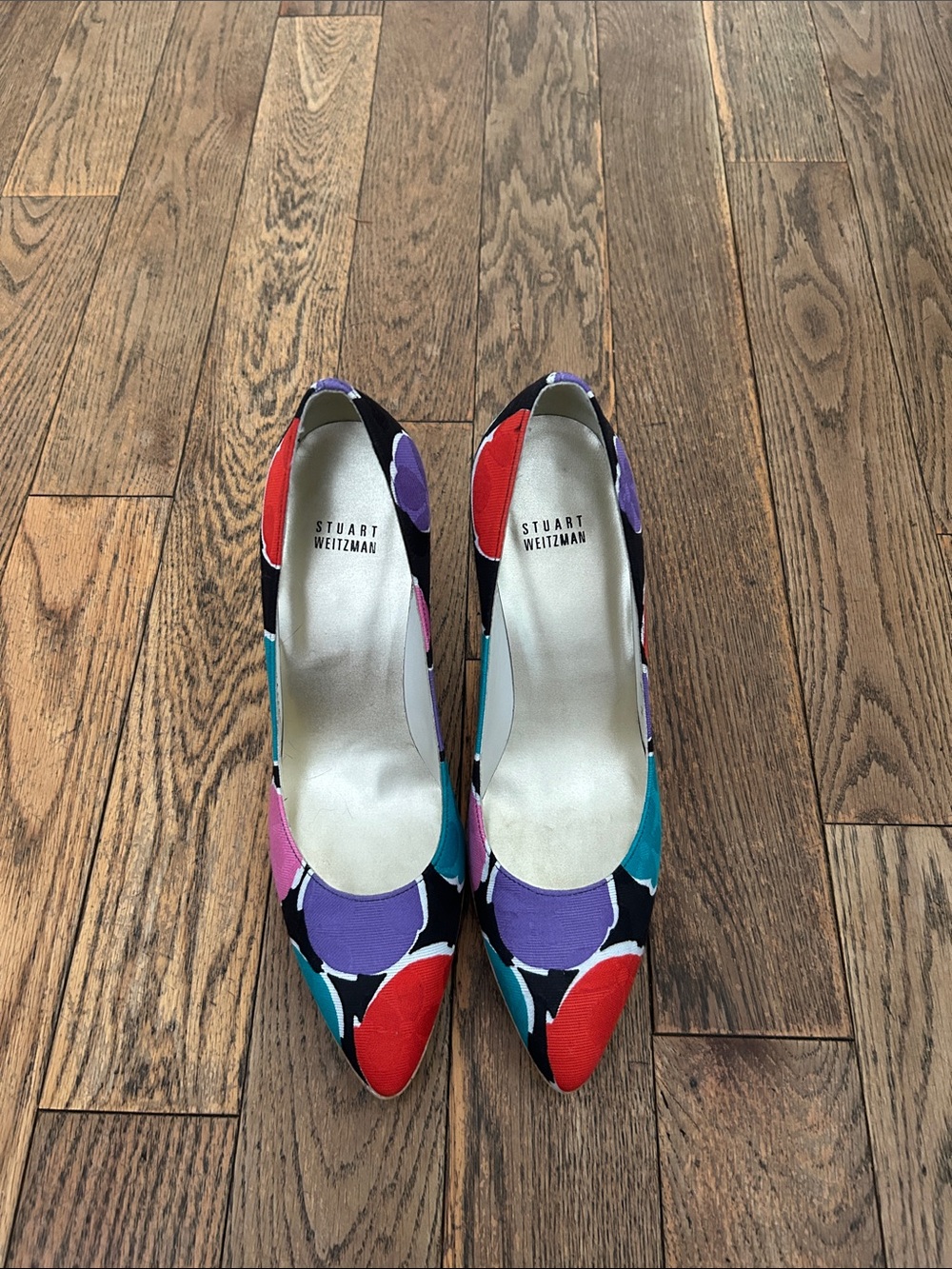 Stuart Weitzman Multicolor Polka Dot Pointed-Toe Pumps